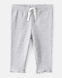 Baby Girl Knit Pull-On Pants - Grey