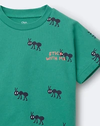 Toddler Boy Stick With Me' Dolman Tee - Dark Green