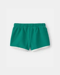 Baby Girl French Terry Athletic Shorts - Green