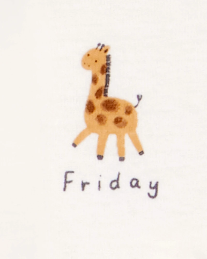 Baby 7-Pack Days Of The Week Short-Sleeve Cotton Bodysuits