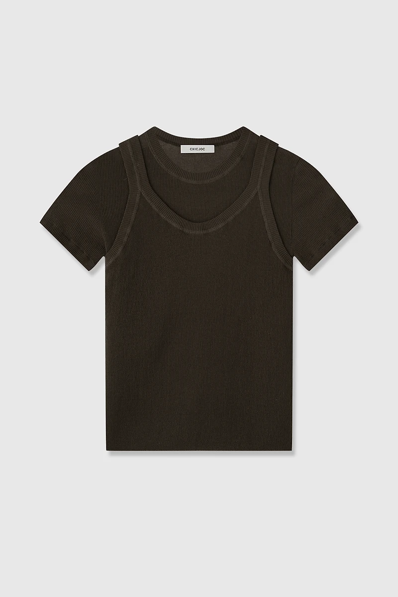 Two-way Cotton Short Sleeve Long T-shirt