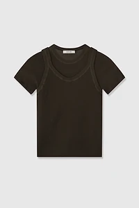 Two-way Cotton Short Sleeve Long T-shirt