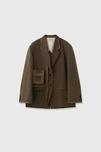 100% French Linen Sheepskin Trimmed Suit