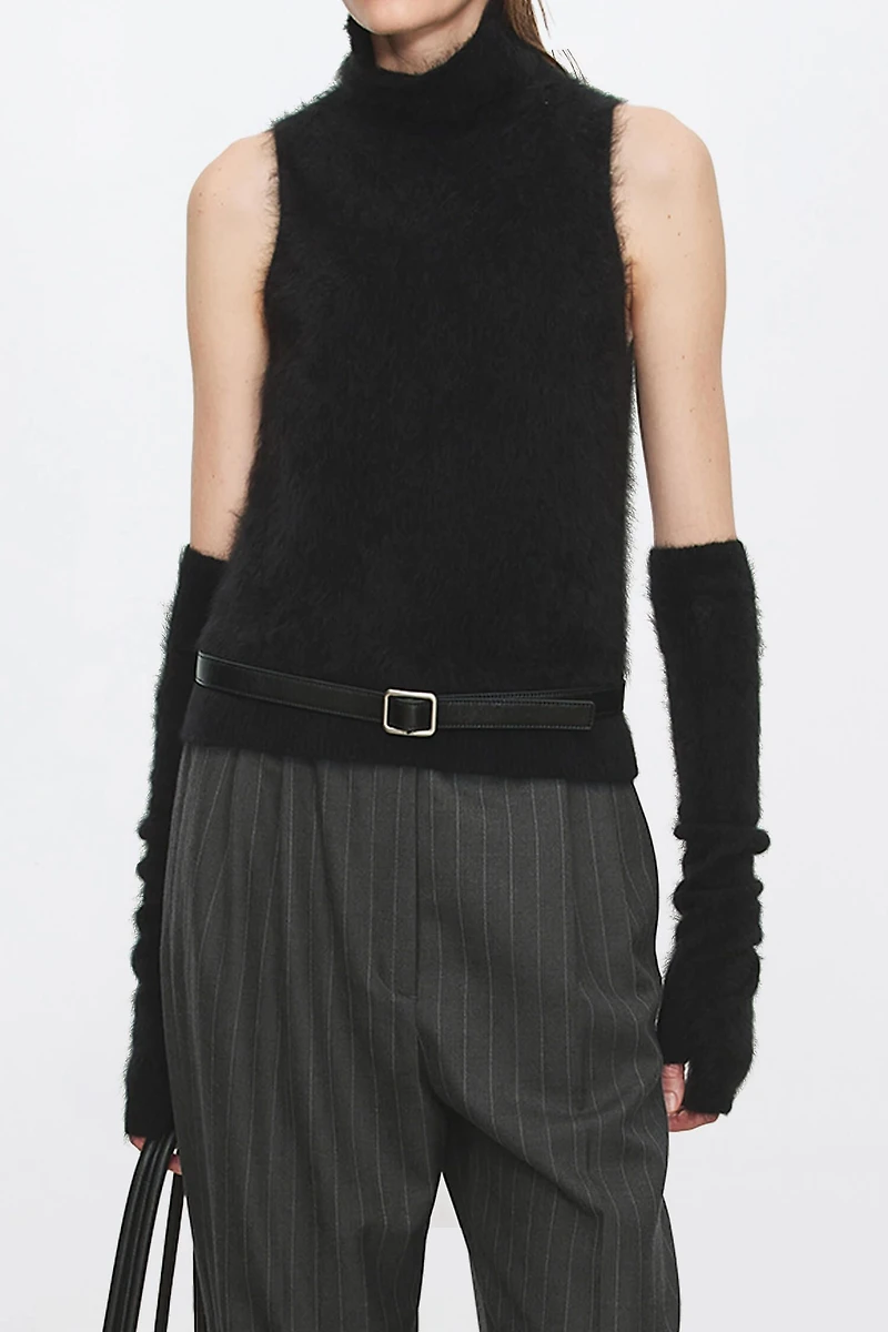 100% Cashmere Turtleneck Tank Top Set