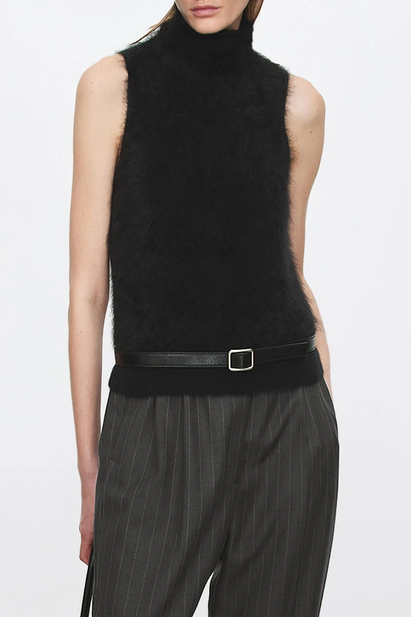100% Cashmere Turtleneck Tank Top Set