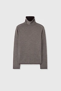 100% Wool False Two-Layer Turtleneck Base Layer