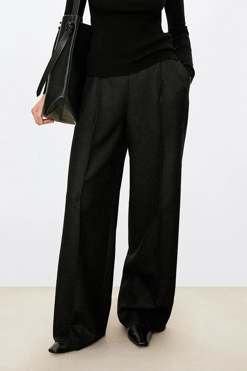 100% Wool Check Trousers