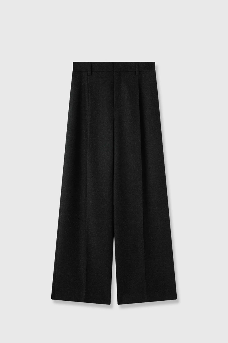 100% Wool Check Trousers