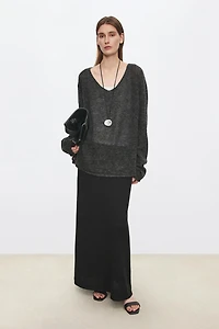 100% Wool Elastic Waist Skirt