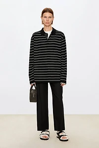 100% Wool Long-Sleeve Polo Shirt