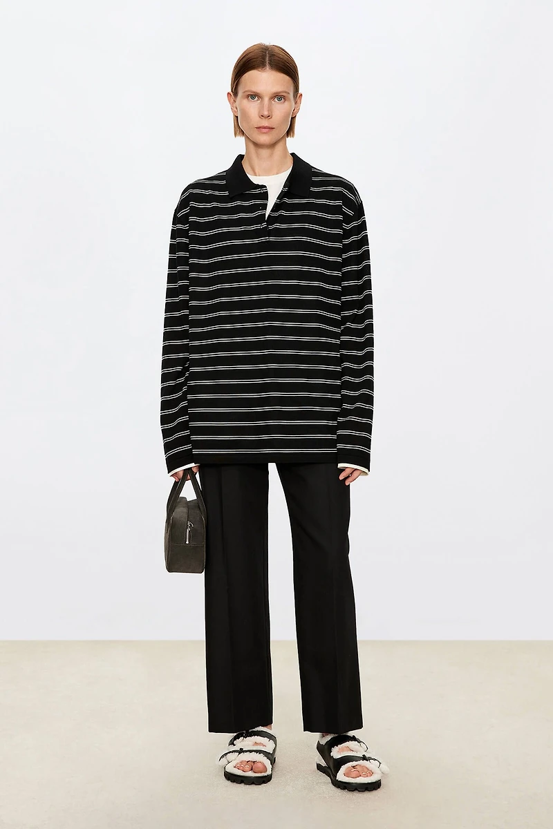 100% Wool Long-Sleeve Polo Shirt