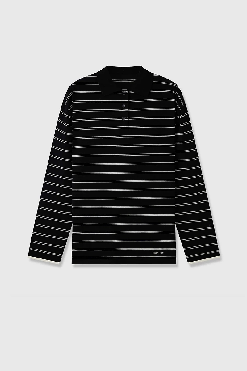 100% Wool Long-Sleeve Polo Shirt