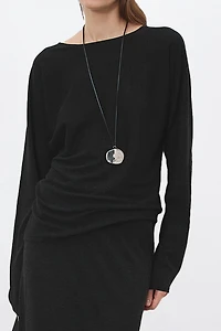 100% Wool Moon Phase Neckline Top