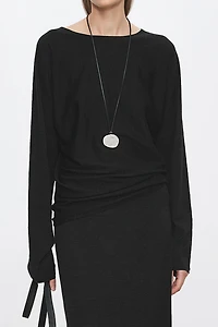 100% Wool Moon Phase Neckline Top