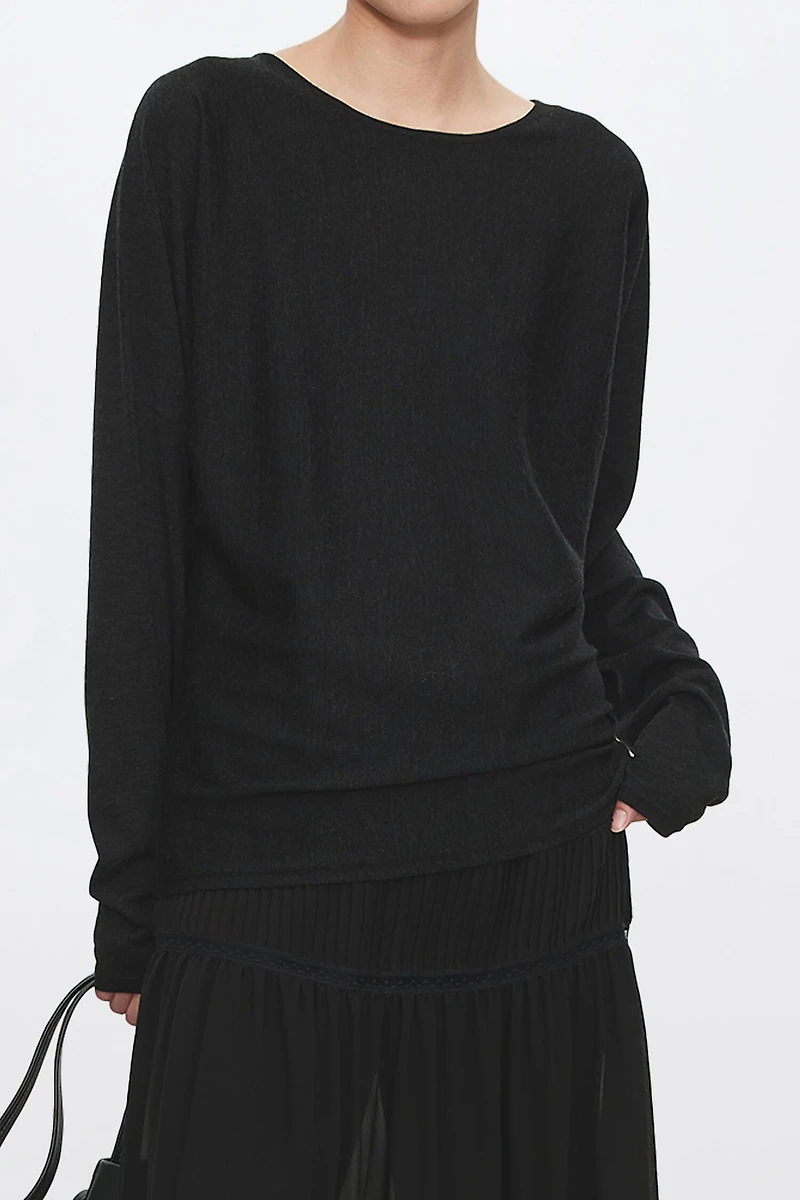 100% Wool Moon Phase Neckline Top