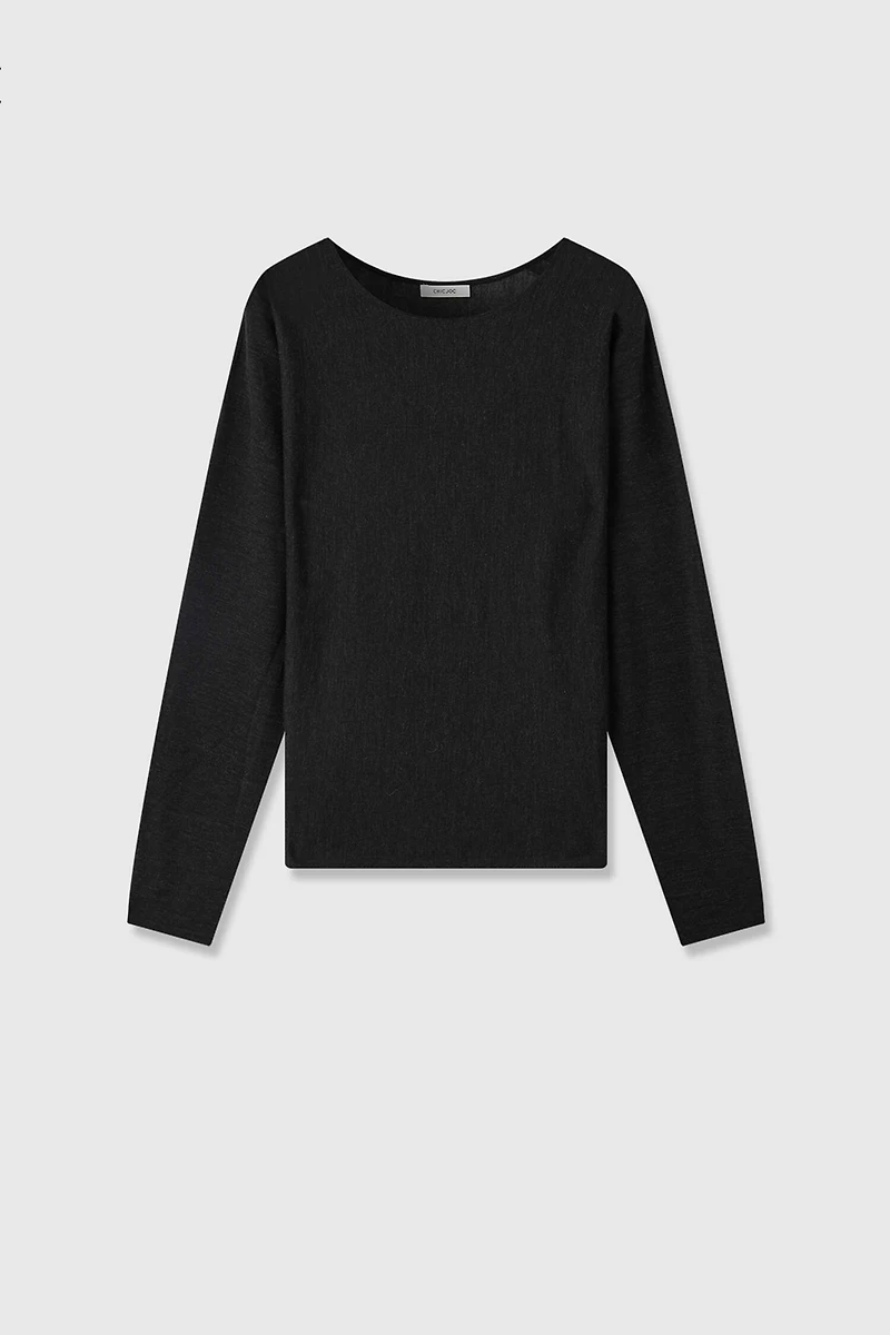 100% Wool Moon Phase Neckline Top