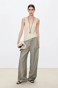 100% Linen Striped Air Trousers