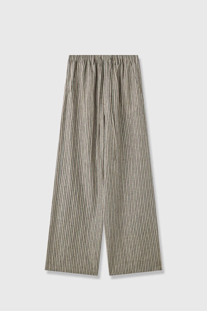 100% Linen Striped Air Trousers
