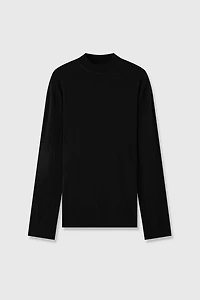 120S German Merino Wool Minimalist Long-Sleeve Top