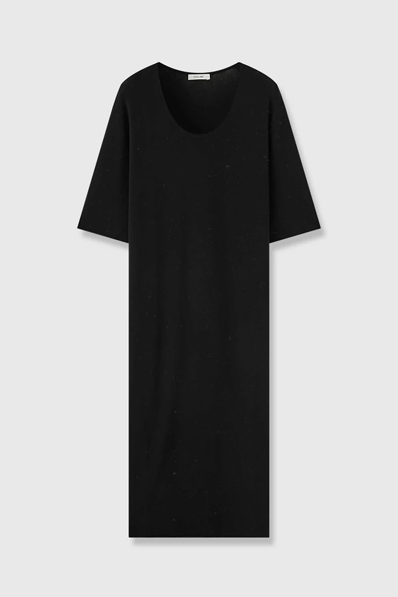 120S German Merino Wool Natural Rolled Hem Maxi Skirt