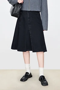Italian Denim Asymmetric Placket Skirt