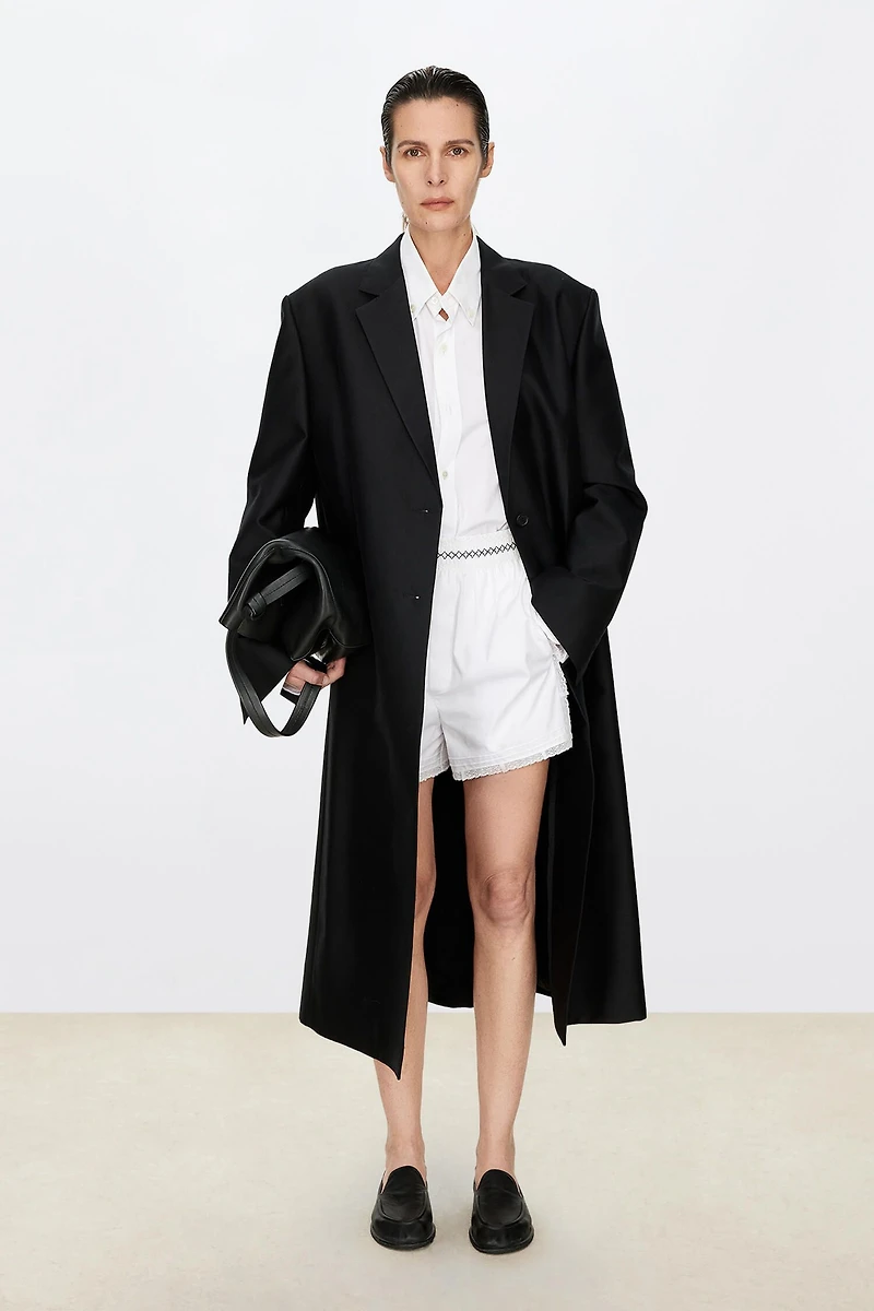 38MM Silk-Wool Crepe Long Blazer