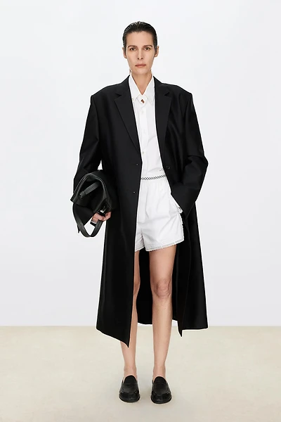 38MM Silk-Wool Crepe Long Blazer