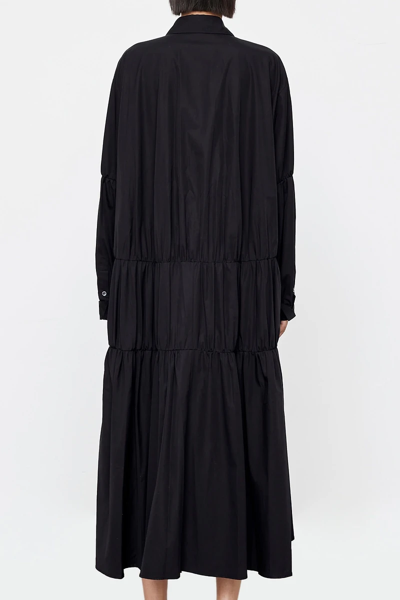 SUPIMA Cotton High-Density Pleated Oversized Shirt Dress