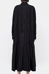 SUPIMA Cotton High-Density Pleated Oversized Shirt Dress
