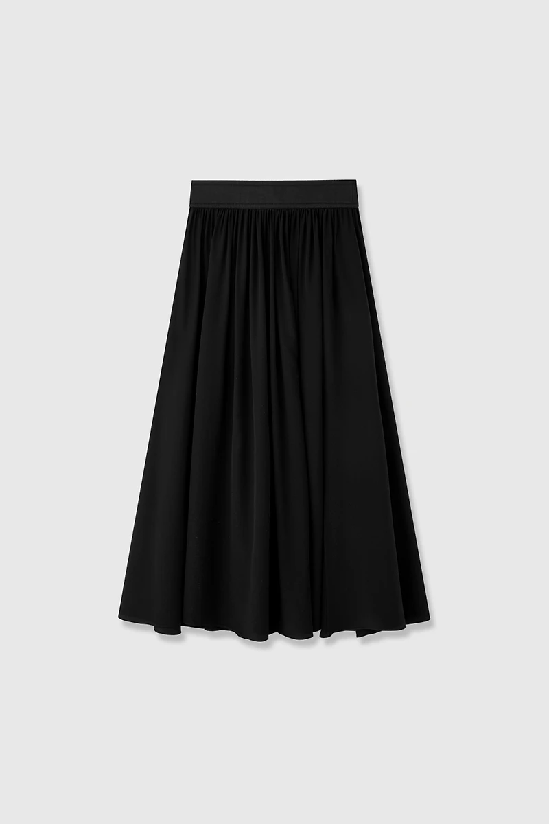 6A Grade Silk Spliced Split Midi Skirt
