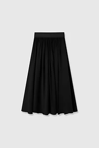 6A Grade Silk Spliced Split Midi Skirt