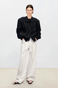 80's-Inspired Fine Wool Oversized Jacket