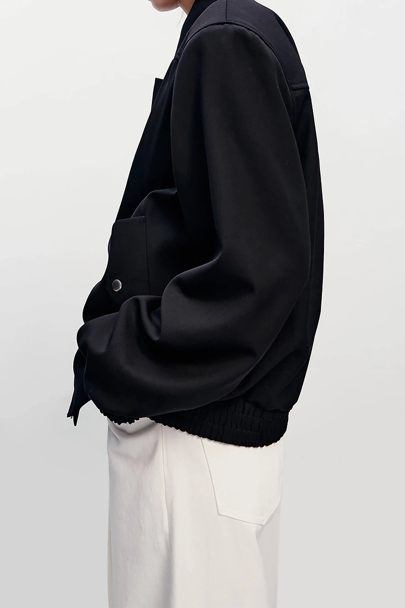 80's-Inspired Fine Wool Oversized Jacket