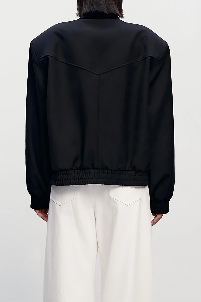 80's-Inspired Fine Wool Oversized Jacket