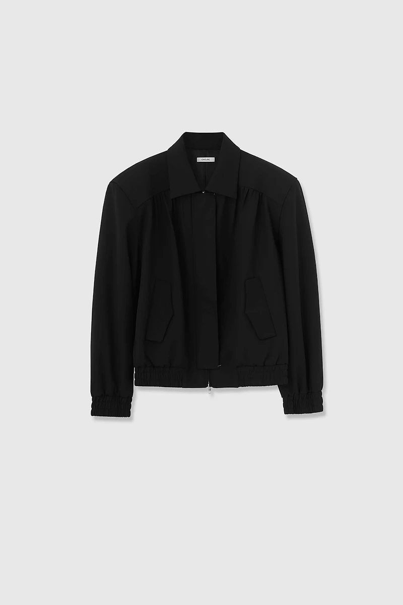 80's-Inspired Fine Wool Oversized Jacket