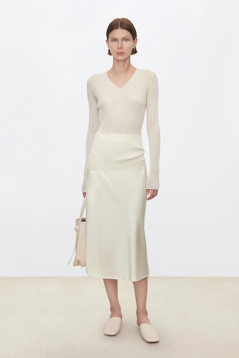 80s Fine-Spun Cashmere Seamless Long-Sleeve Knit