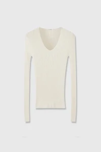 80s Fine-Spun Cashmere Seamless Long-Sleeve Knit