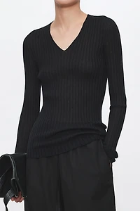 80s Fine-Spun Cashmere Seamless Long-Sleeve Knit