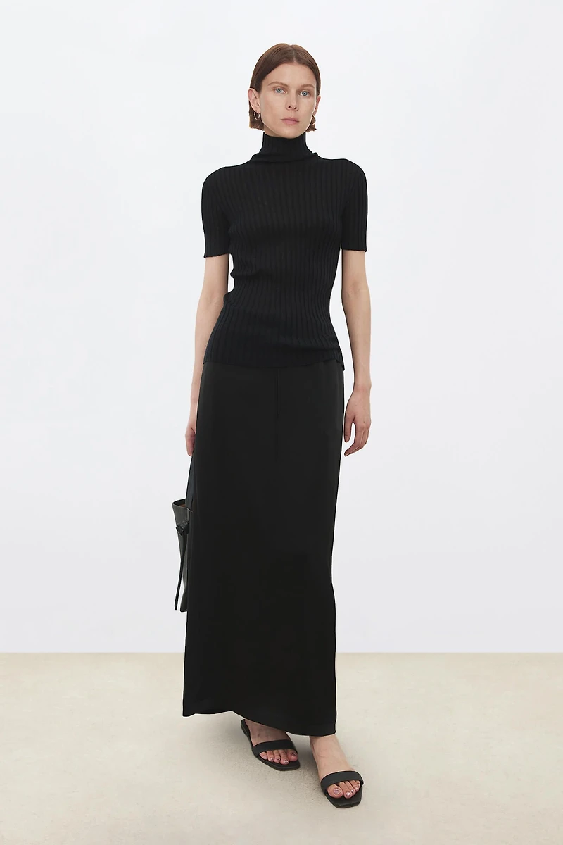 80s Fine-Spun Cashmere Seamless Short-Sleeve Knit