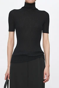 80s Fine-Spun Cashmere Seamless Short-Sleeve Knit