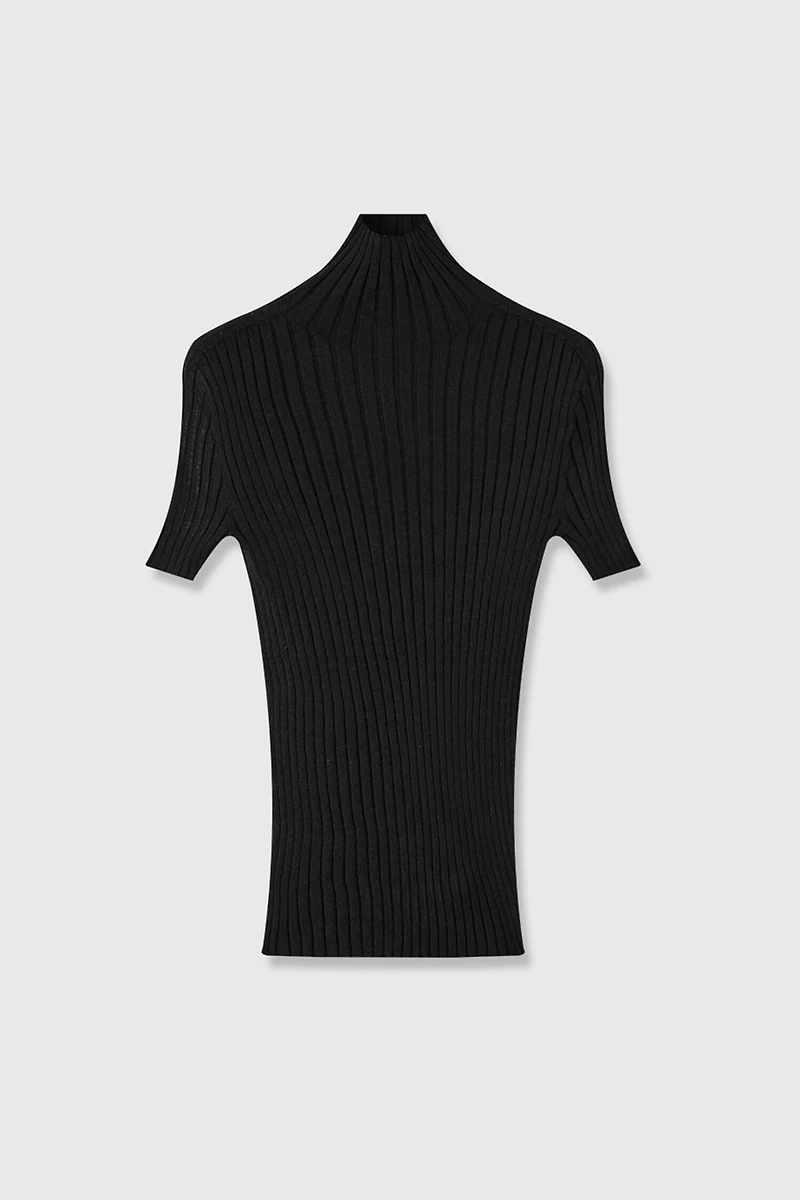 80s Fine-Spun Cashmere Seamless Short-Sleeve Knit