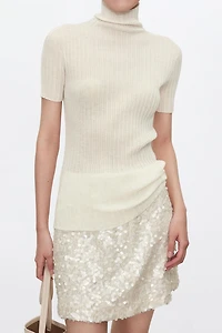 80s Fine-Spun Cashmere Seamless Short-Sleeve Knit