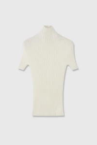 80s Fine-Spun Cashmere Seamless Short-Sleeve Knit