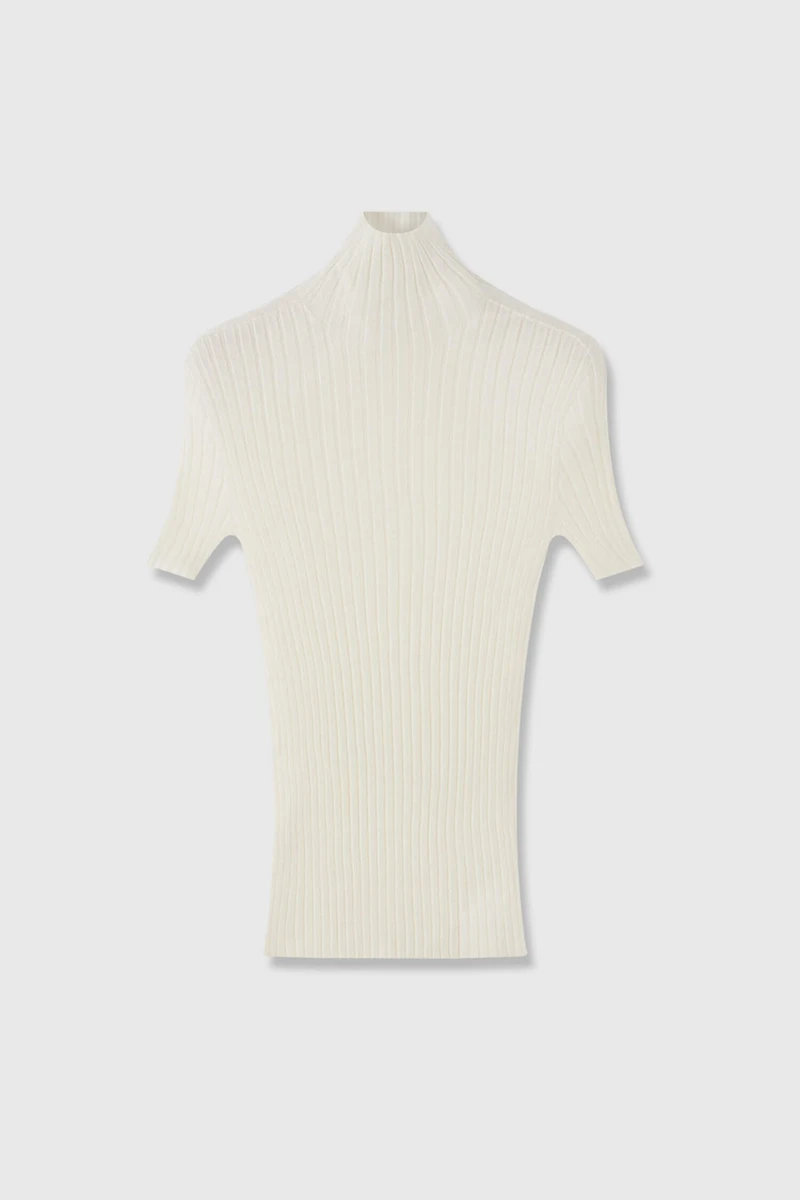 80s Fine-Spun Cashmere Seamless Short-Sleeve Knit
