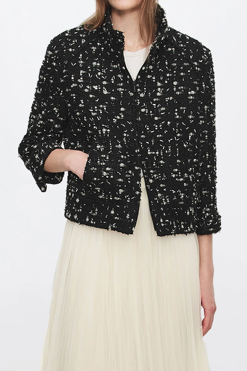 90S Retro Bouclé Short Jacket