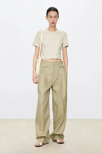 All-linen Pocket Flap Trousers