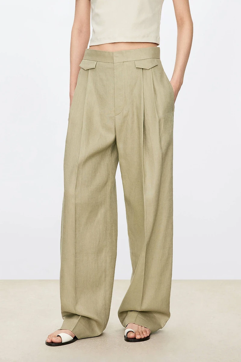 All-linen Pocket Flap Trousers