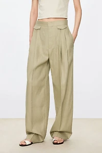 All-linen Pocket Flap Trousers