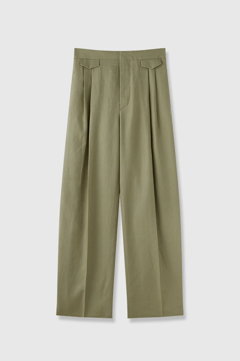 All-linen Pocket Flap Trousers
