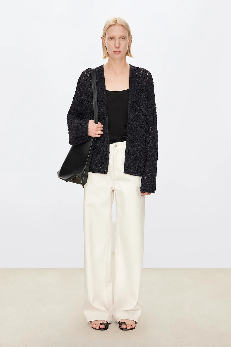 Alpaca Silk Openwork Cardigan